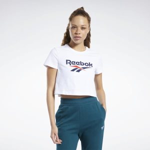 Crop Top Damskie Reebok Classic Vector Białe PL 95HTQRI